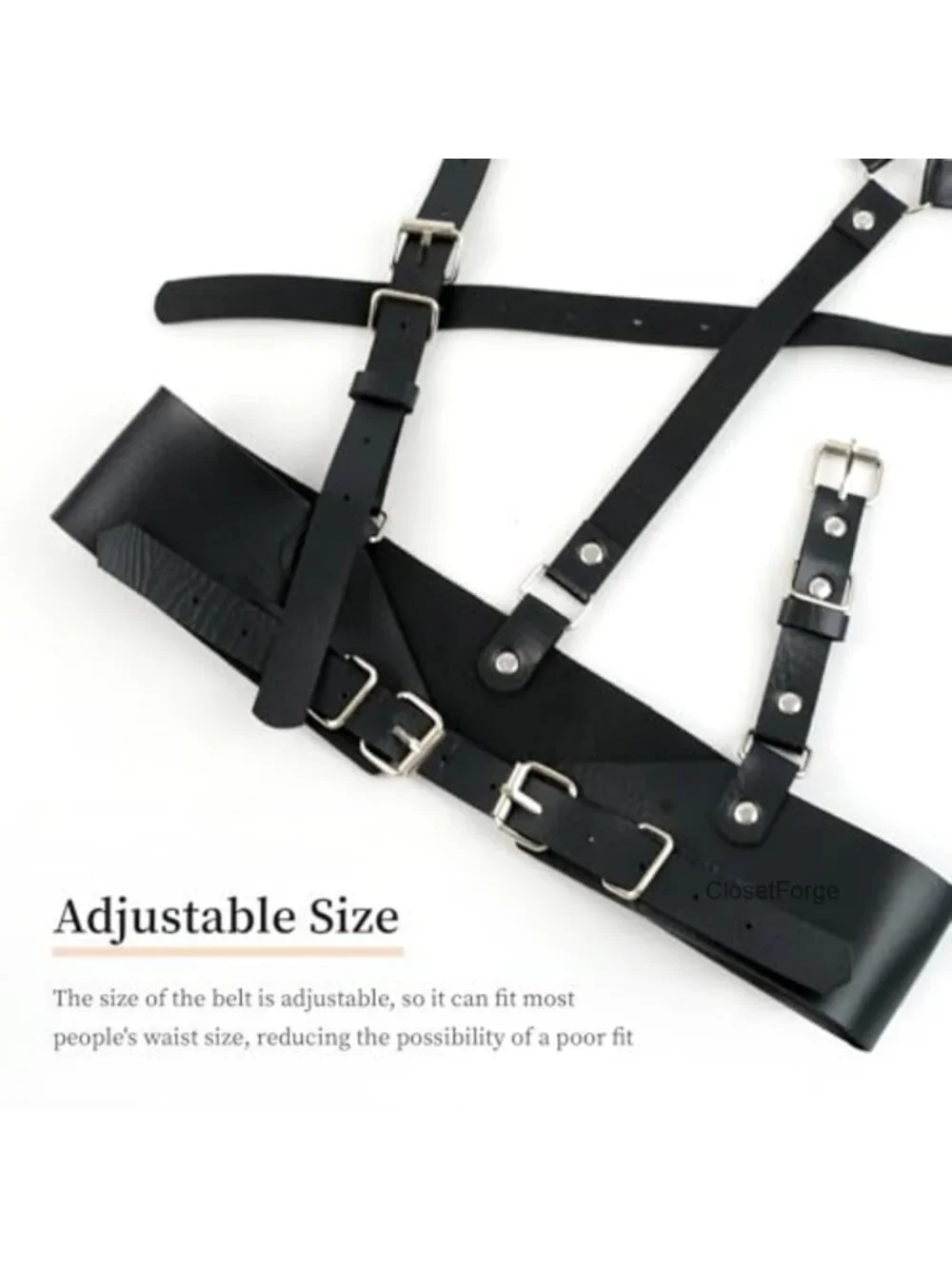 Adjustable Faux Leather Chest Harness Belt Gothic Punk